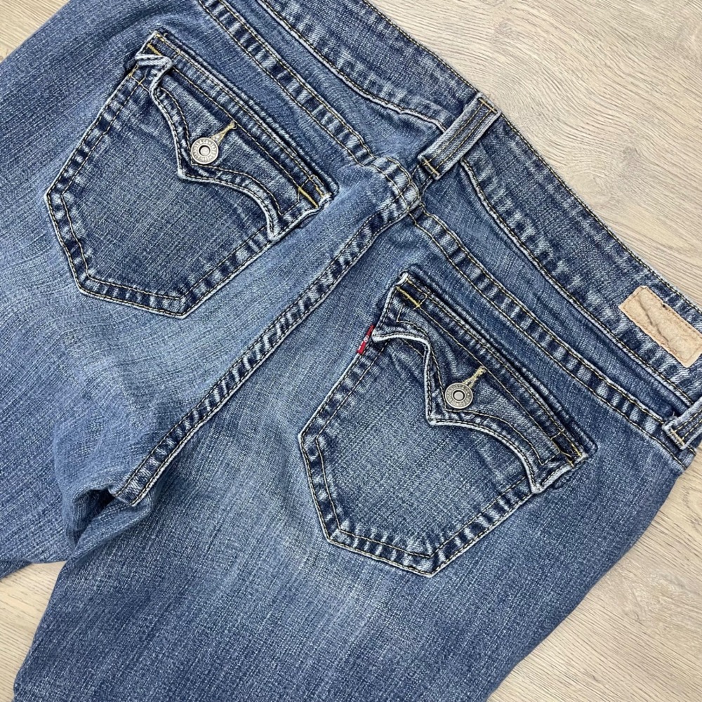 Levi's 542 Flare Jeans Womens 14 Blue Low Rise Flap Pocket Denim y2k Cowgirl